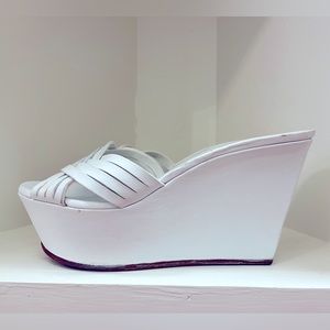 Casadei white leather platforms 37 made in Italy